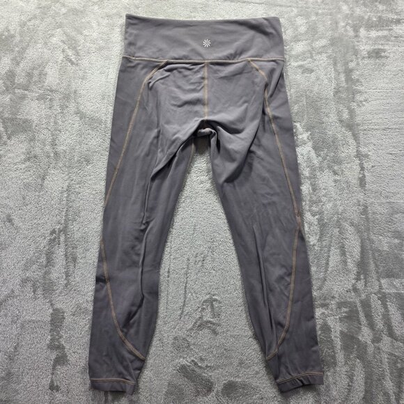 Athleta Leggings Womens Medium Gray High Rise Workout Yoga Pants Nylon Spandex - Picture 2 of 10